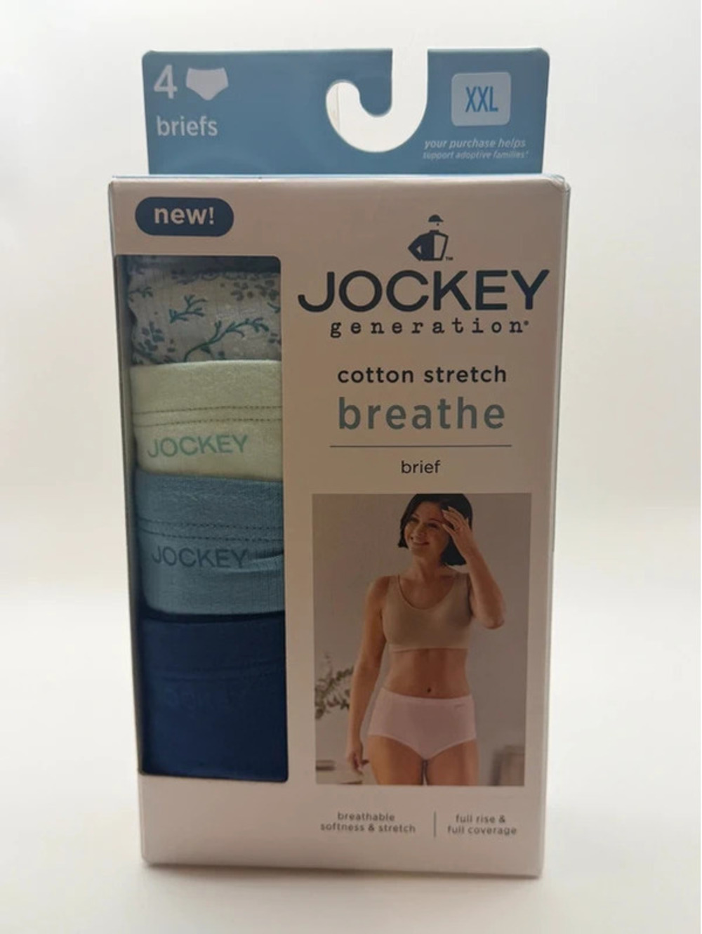 Jockey Generation Womens Cotton Stretch Breathe Briefs Sz XXL 4-Pack